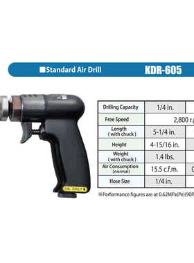 日本空研KUKEN气动手枪式气钻KDR-605/901R/1301A KS-22 KS-35