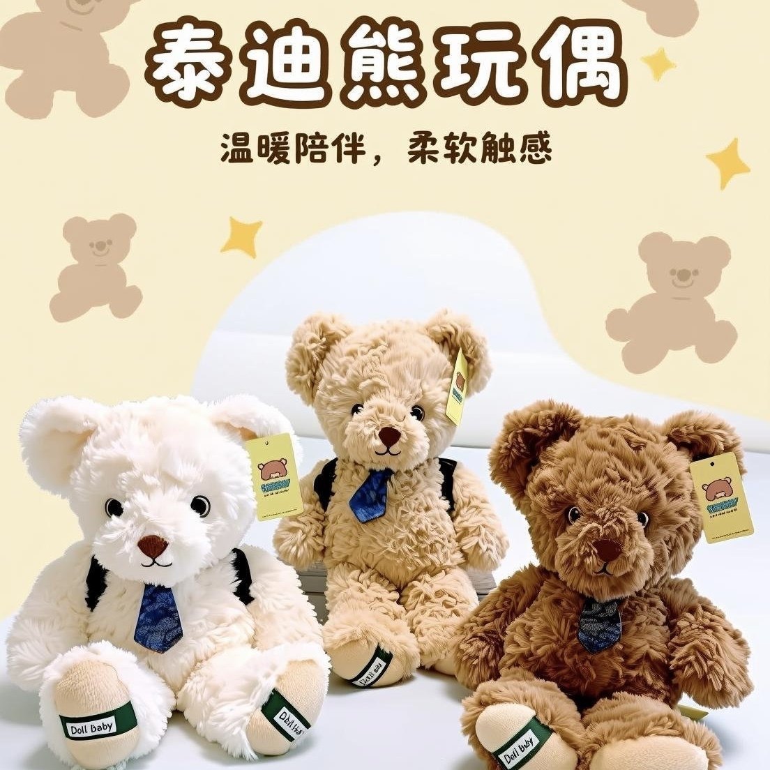 可爱泰迪熊毛绒玩具公仔布艺玩偶生日礼物卡通抱抱熊送情人节女生