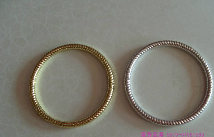圣诞节铃铛挂饰上配件罗纹圈电镀圆环  8.5厘米 #6975
