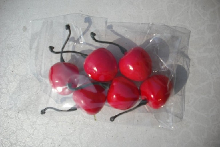 仿真水果 圣诞树挂件礼物6个装大红樱桃 2.5厘米#6855