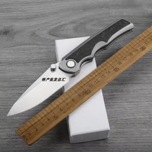 QK战鹰原创VG10钢钛合金柄口袋折叠刀户外露营便携求生实用小刀具