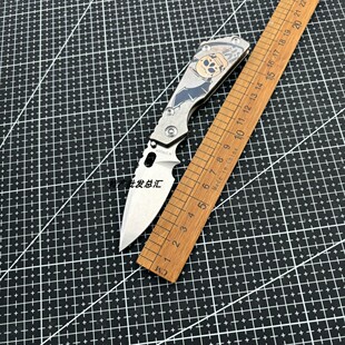 挺进者PT折叠刀钛合金手柄户外求生露营随身携带高硬度锋利水果刀