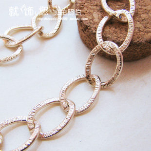 【18元包邮】DIY饰品/包链/腰链/服装材料配件 纹理 淡金色铝链条图片