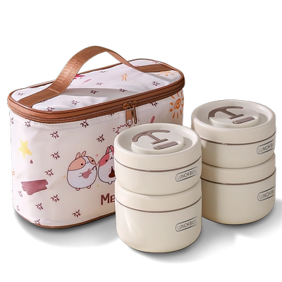 多层不锈钢保温杯饭盒可微波炉