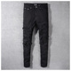 jeans pants torn AMR MX1高街破洞补丁牛仔裤 子