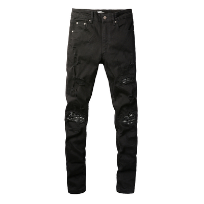 AMR jeans AMR pants torn jeans MX1高街破洞紧身牛仔裤子