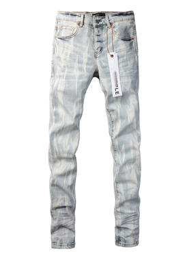PUR jeans  pants torn jeans美式高街蓝色做旧牛仔裤子