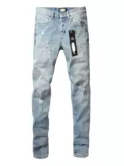 Pur Jeans Pants Torn Jeans American High Street Ripped Blue Jeans