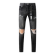 高街破洞黑色牛仔裤 PUR 子 torn jeans美式 jeans pants