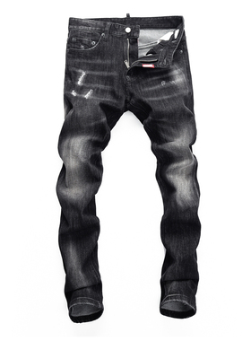 D Jeans Skinny Ripped Jeans 美式高街补丁破洞修身男裤牛仔裤子