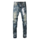 高街破洞蓝色牛仔裤 PUR 子 torn jeans美式 jeans pants