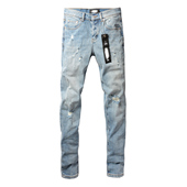 高街破洞蓝色牛仔裤 PUR 子 torn jeans美式 jeans pants