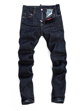 D Jeans Skinny Ripped Jeans 美式高街基础蓝色修身男裤牛仔裤子