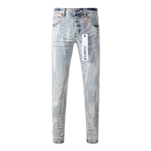 高街破洞蓝色牛仔裤 PUR 子 torn jeans美式 jeans pants