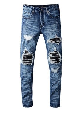 AMR jeans AMR pants torn jeans MX1高街破洞补丁牛仔裤子