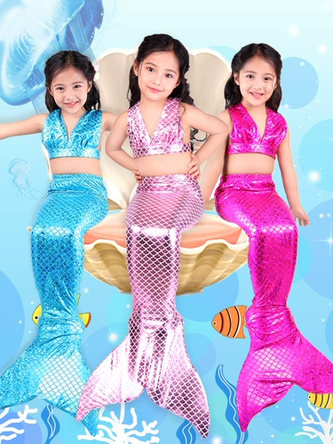 Детский купальник, наряд маленькой принцессы, комплект, блестки для ногтей, крой «рыбий хвост»