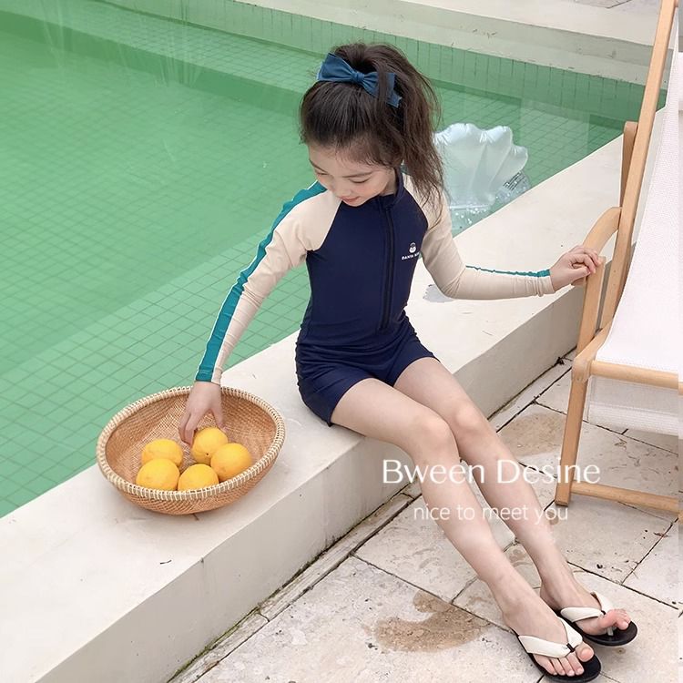 儿童泳衣女童连体泳装夏天女宝宝小童中大童2025新款防晒游泳服装