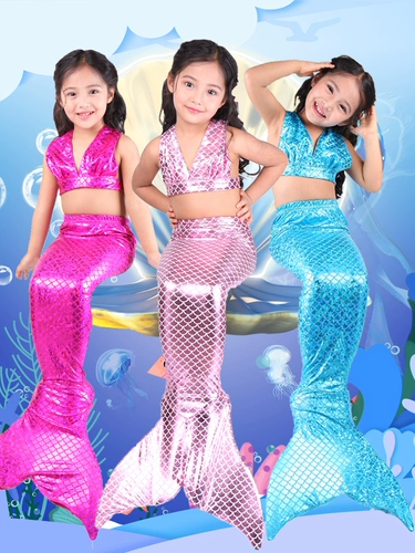 Детский купальник, наряд маленькой принцессы, комплект, блестки для ногтей, крой «рыбий хвост»