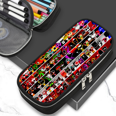 节奏盒子笔袋Sprunki初中男童卡通文具袋小学生大容量多层收纳包