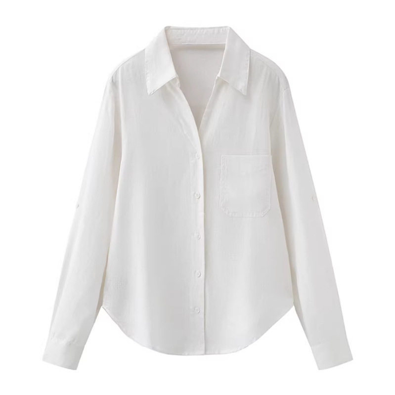 春季2026新款韩版长袖衬衫女时尚宽松洋气百搭休闲纯色上衣