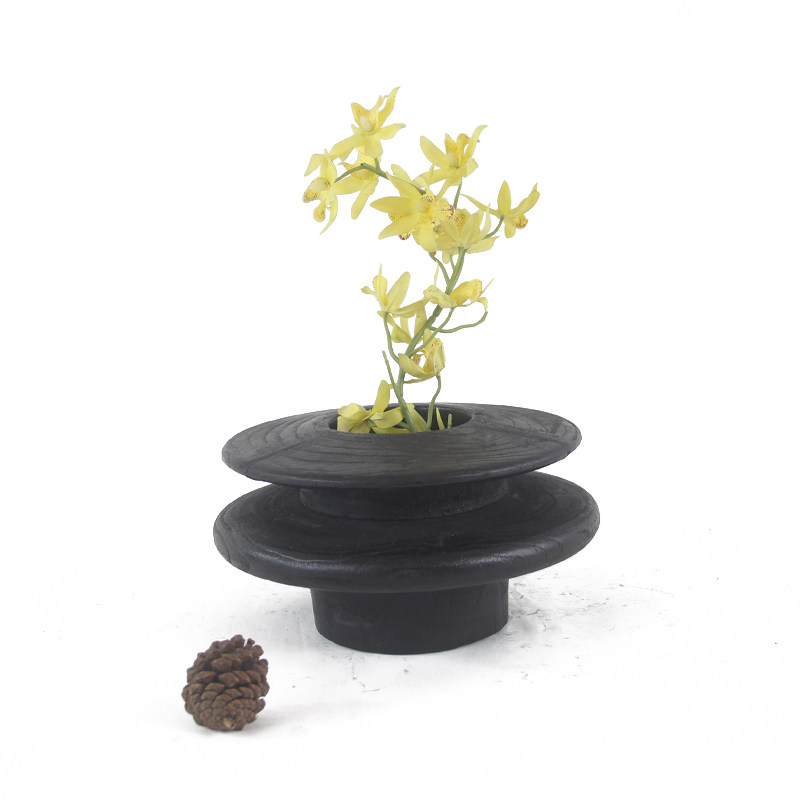 厂家销售碳化栗木高黑色花瓶