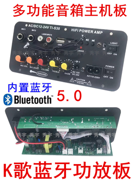 TI-S30 低音炮功放板12v24v220v通用炮芯蓝牙音箱主板K歌扩音机板