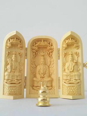 祖师神像灵宝天尊摆件木雕