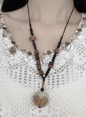 国风禅意木珠菩提挂件平安项链