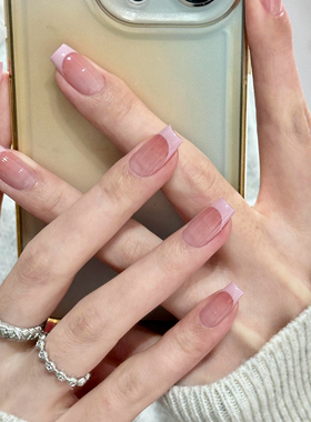 【草莓奶盖】Vivian腮红奶油粉法式黄黑皮必入纯手工穿戴甲J50款