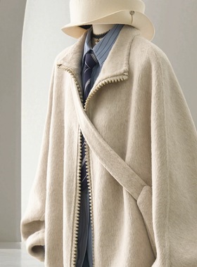 TOO家-感通勤气质双面呢上衣羊毛外套(配可拆卸包包)