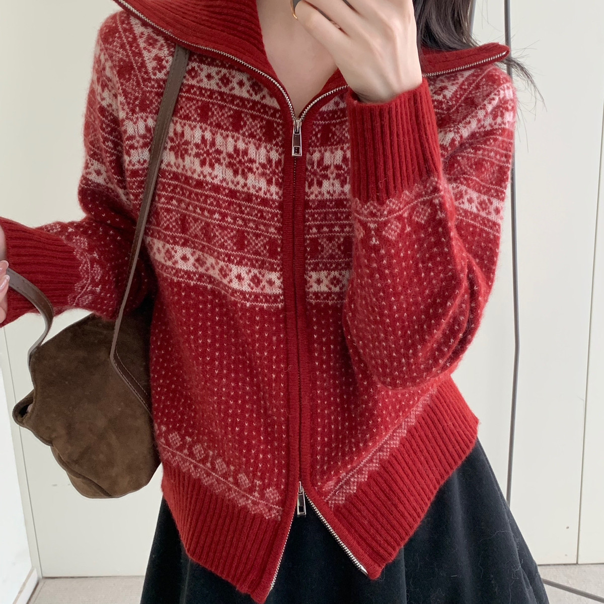 MUUTIS牧缇-系简约费尔岛民族风阿拉善骆驼针织开衫