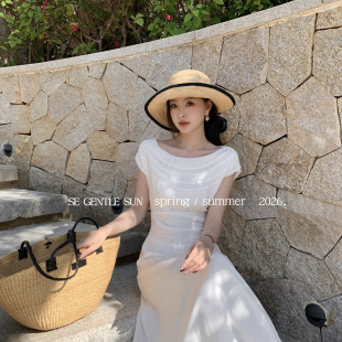 SE白标中古千金感法式 SUN 度假蕾丝小礼服连衣裙 GENTLE
