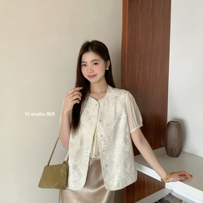 MSTUDIO漫莎-26年夏上新苏黎禅意重工印花光彩亮片蝴蝶刺绣马甲