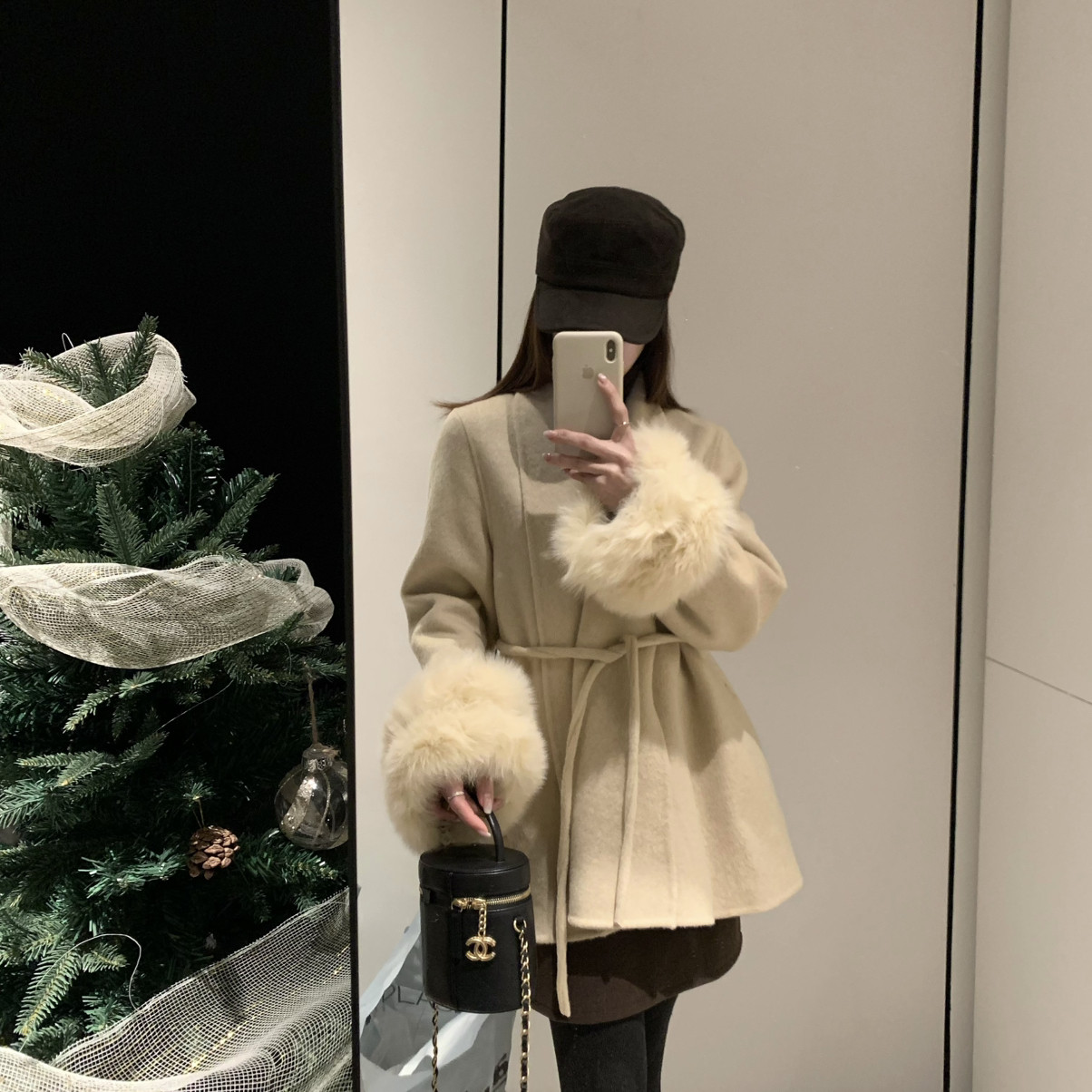 拿铁-显瘦不挑人羊毛外套(配腰绳,可拆卸狐狸毛袖套),女装/女士精品,羽绒服,淘宝优惠券,粉丝福利购,淘宝优惠卷