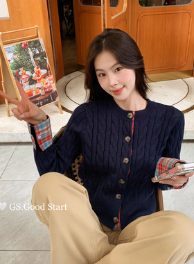 GS.GOOD START-u系日常～好卖必入气质学院风格纹拼接撞色针织开