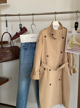 MADEIN OST-26年早春重工经典立领两穿长款风衣(配腰带)