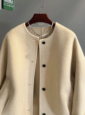 TOO家-女2025冬新款韩系宽松单排扣小个毛呢羊毛外套