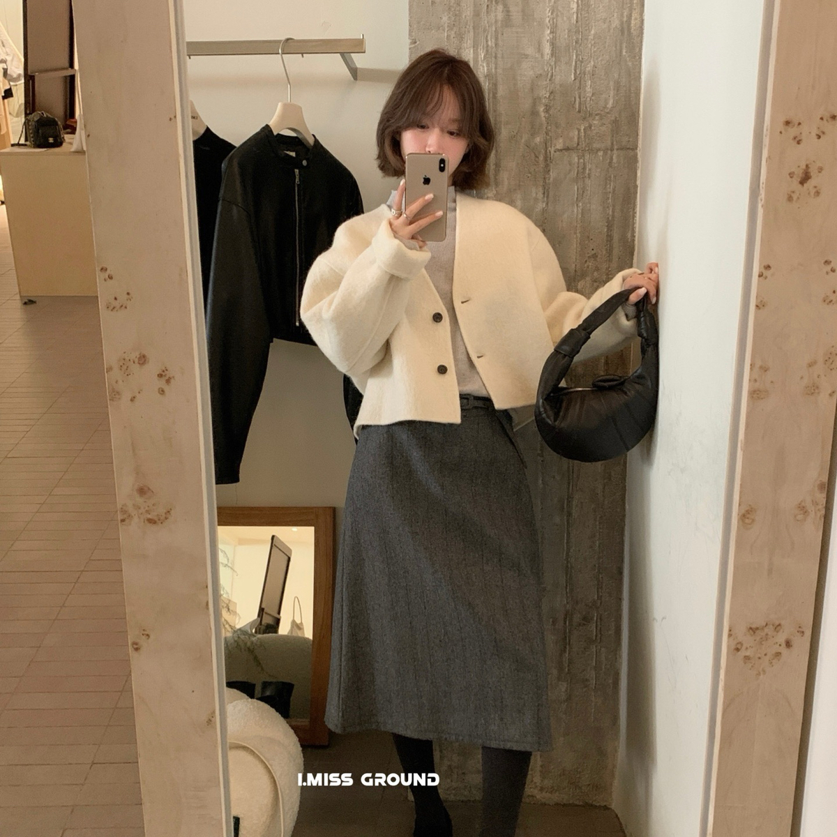 IMISS-冬上新韩标高品质苏丽手工羊毛外套