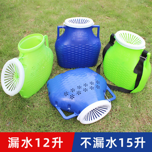 塑料鱼篓不漏水手提背篓钓鱼捕黄鳝捉泥鳅装鱼筐兜户外竹编鱼桶
