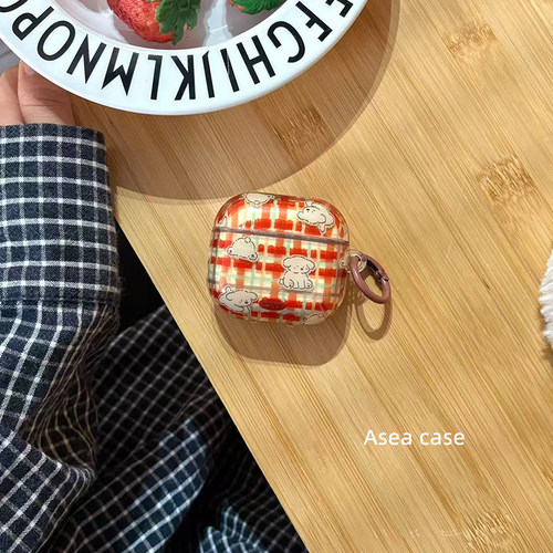 可爱格纹小狗airpodspro3保护套
