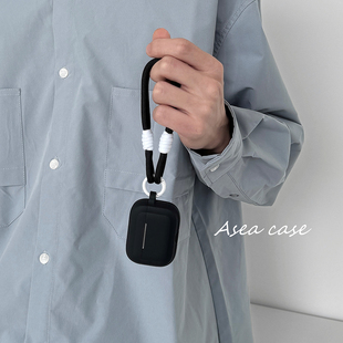 女高级感男软壳 Asea小众ins简约纯色硅胶耳机套适用airpods pro2黑白挂绳苹果二 三 4代无线蓝牙保护壳新款
