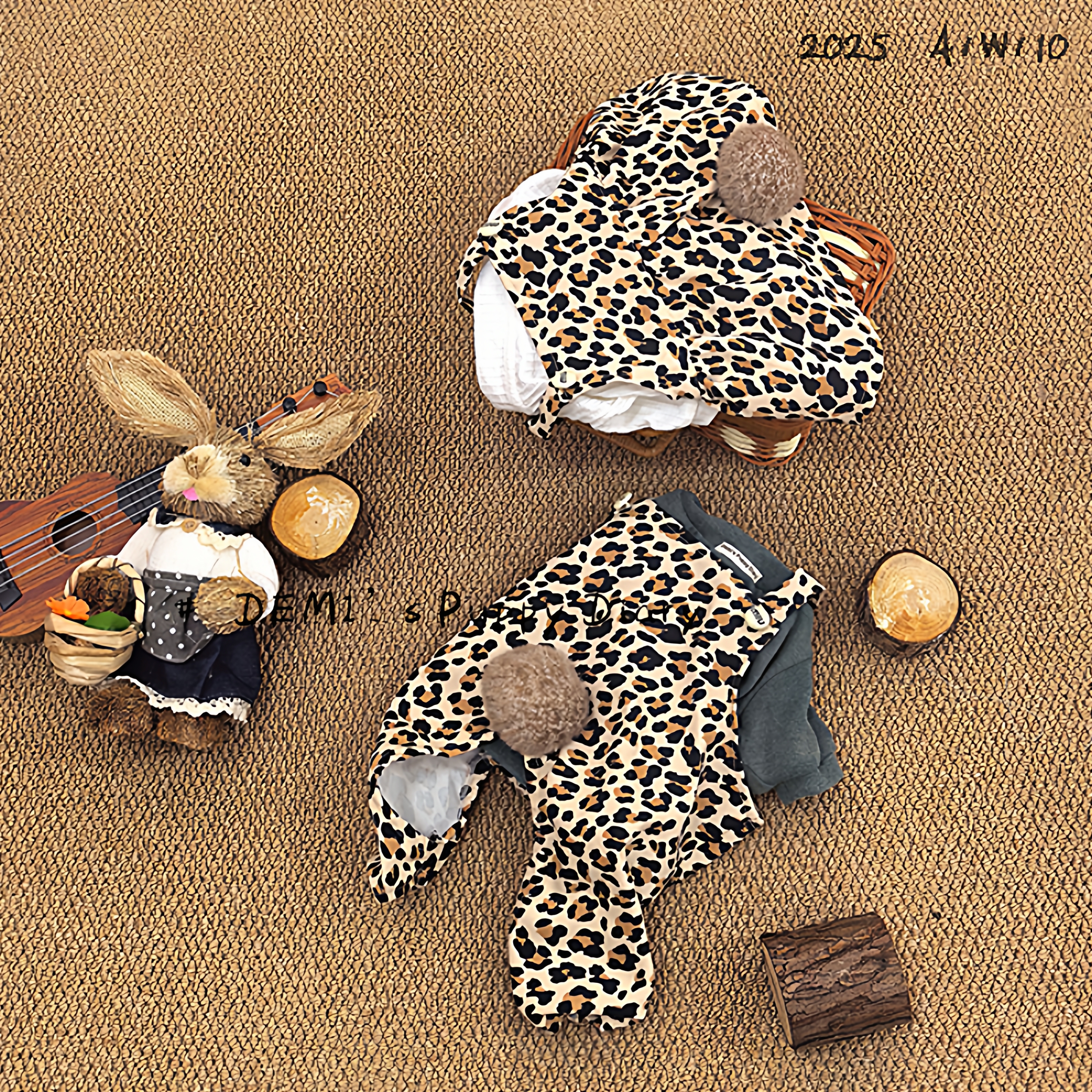 DEMI原创定制豹纹情侣装背带裤裙