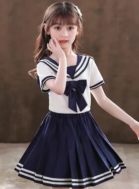 女童套装夏季jk制服2026新款洋气校服学院风连衣裙子儿童两件套潮