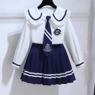 女童JK制服套装 洋气学生学院风小女孩连衣裙子两件套 春秋2026新款