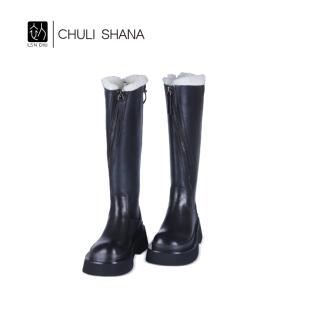 女士保暖长筒靴子 侧拉链设计秋冬长靴2024新款 CHULISHANA 盎然