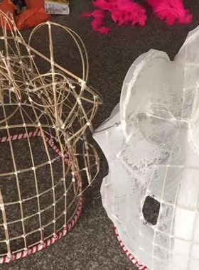 木森乐器醒狮狮头醒狮南狮舞狮狮头手工藤编训练狮头框架竹编训练