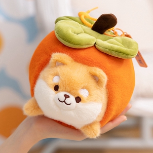 柿子卡皮巴拉玩偶苹果水豚柴犬小猪公仔毛绒玩具挂件儿童生日礼物