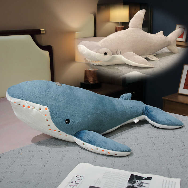 锤头鲨大蓝鲸海洋动物公仔布娃娃