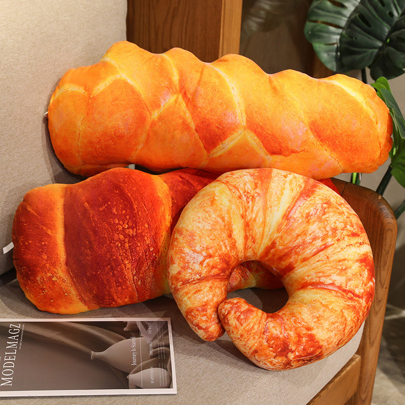 仿真面包牛角包热狗抱枕毛绒玩具