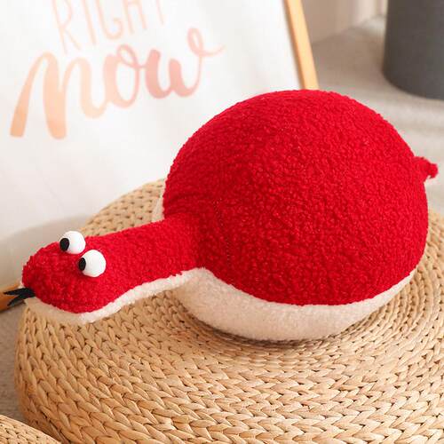 吃饱了圆滚滚蛇年公仔毛绒玩具